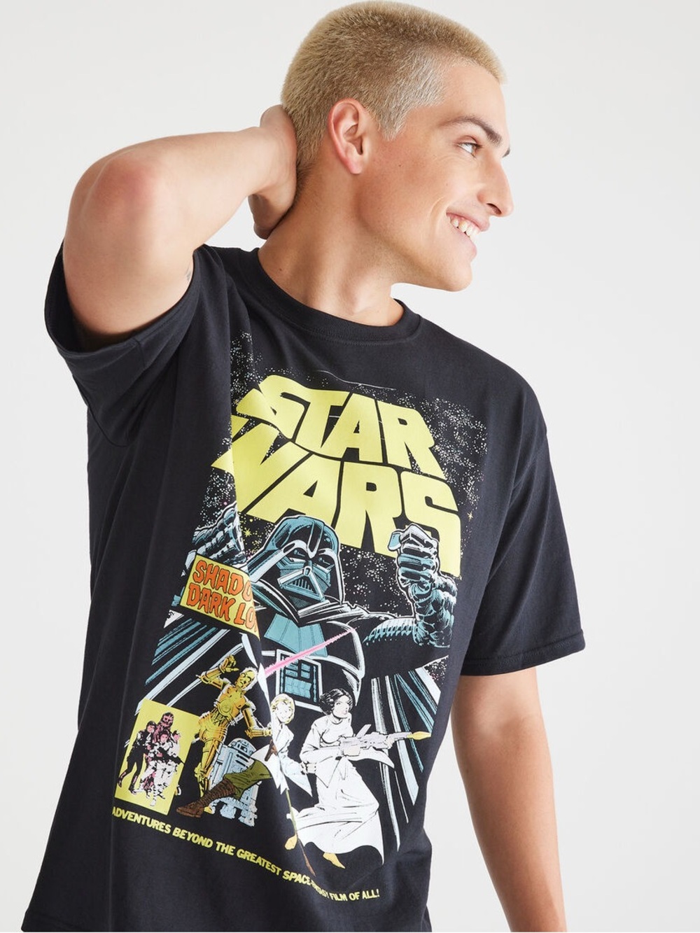 Aeropostale Black Star Wars Graphic Tee